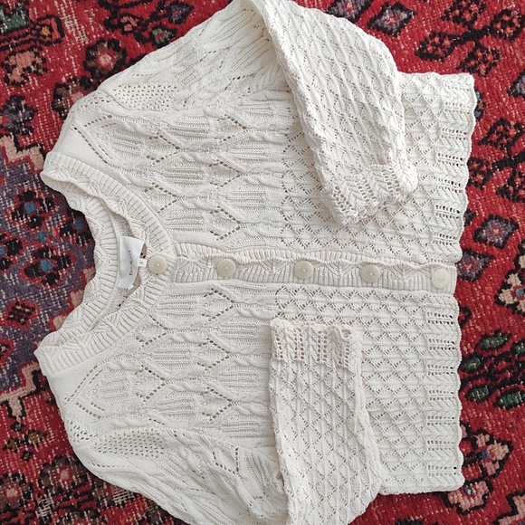 ba&sh Sweaters - ba&sh 100 % cotton crochet cropped sweater. Cream. Size 2 or M.